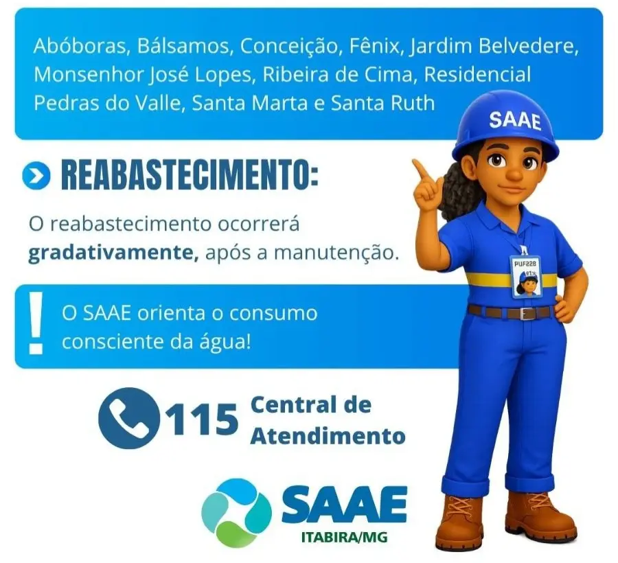 Intervenção realizada pela Vale em 8 de julho mobilizou o Saae, que adotou manobras para reduzir impactos no fornecimento de água