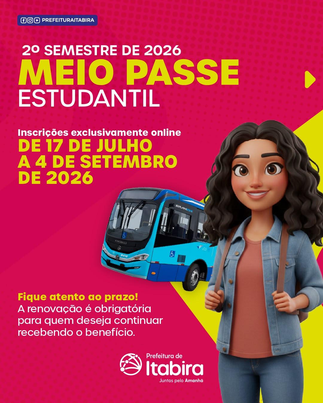 Meio Passe Estudantil em Itabira: veja quem tem direito e documentos exigidos