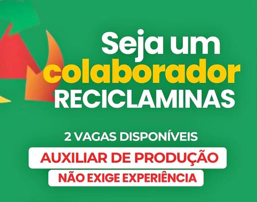 Reciclaminas abre duas vagas sem experiência em Itabira