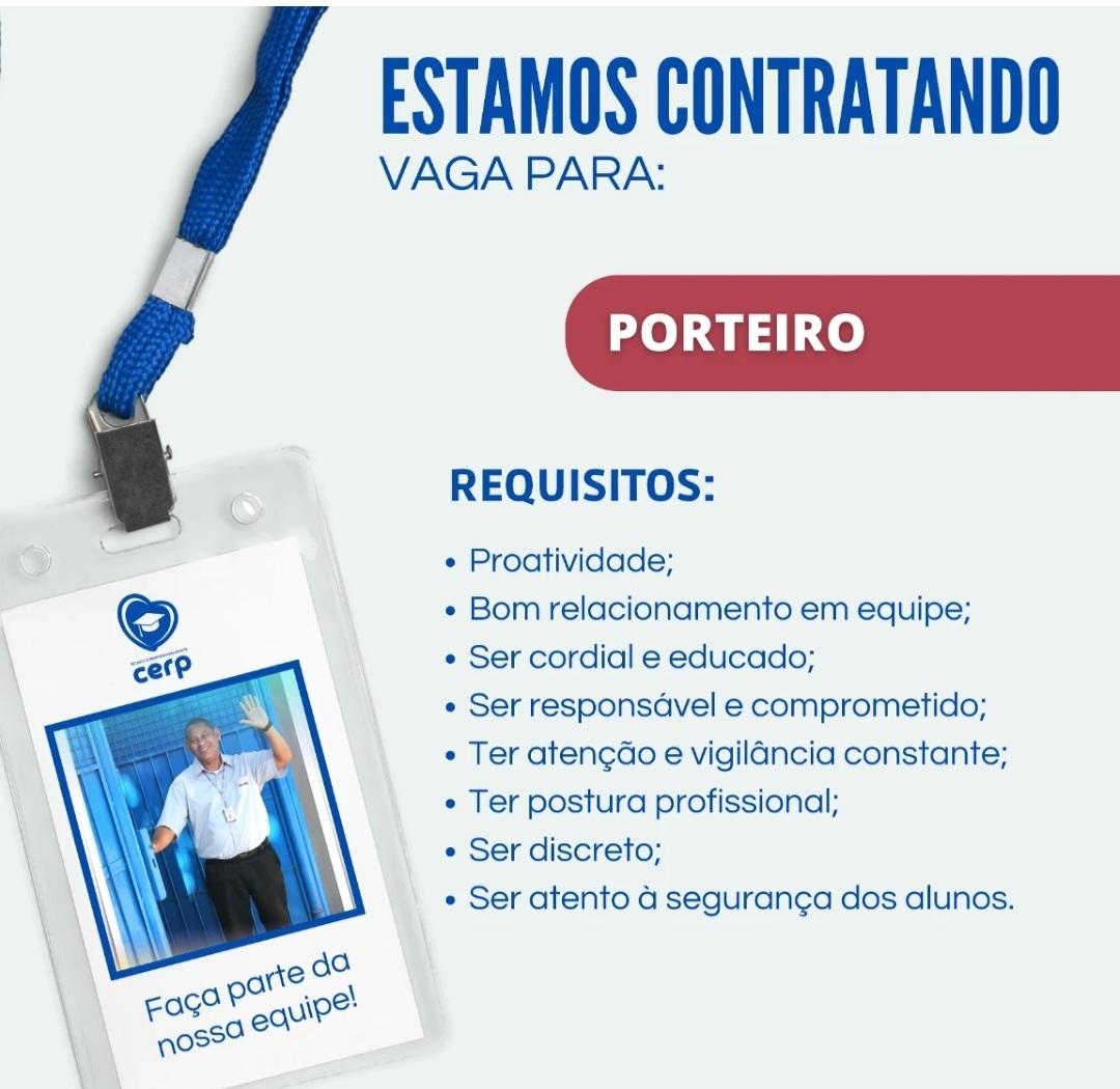CERP abre oportunidade de emprego para porteiro em João Monlevade