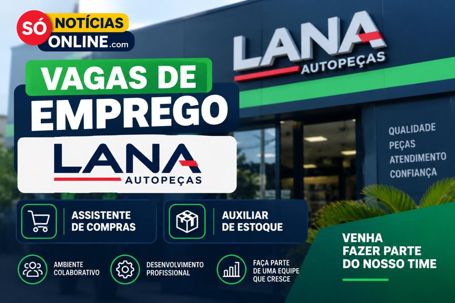 Lana Autopeças abre vagas de emprego para dois cargos em Itabira